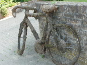 zugewachsenes, zugemostes Fahrrad