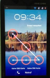 "Ein Smartphone zeigt eine Sicherheitsperre an"