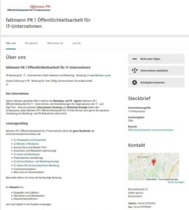 Screenshot Steckbrief faltmann PR