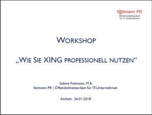 Titelblatt zum letzten Workshop